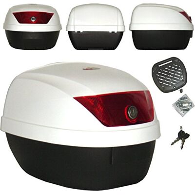 A-pro Moto Baul Scooter Top Box 28 litres Valise pour Sym Blanc A-pro Moto Baul Scooter Top Box 28 litres Valise pour Sym Blanc