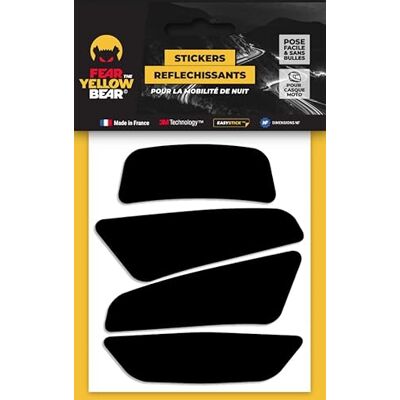 FEAR THE YELLOW BEAR YELLOW BEAR Yellow Bear Easy Four Lot de 4 autocollants rétro-réfléchissants repositionnables pour casque moto 3 MTM Technology Noir FEAR THE YELLOW BEAR YELLOW BEAR Yellow Bear Easy Four Lot de 4 autocollants rétro-réfléchissants repositionnables pour casque moto 3 MTM Technology Noir