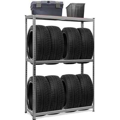 MEGASHOPITALIA Étagère en Acier - 8 Pneus - Résistante & Polyvalente MEGASHOPITALIA Étagère en Acier - 8 Pneus - Résistante & Polyvalente