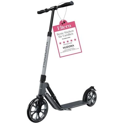 HUDORA BigWheel 230 Advanced Trottinette en aluminium stable jusqu'à 120 kg Trottinette de ville silencieuse et pliable avec support et sonnette Pour enfants/adolescents et adultes Gris HUDORA BigWheel 230 Advanced Trottinette en aluminium stable jusqu'à 120 kg Trottinette de ville silencieuse et pliable avec support et sonnette Pour enfants/adolescents et adultes Gris