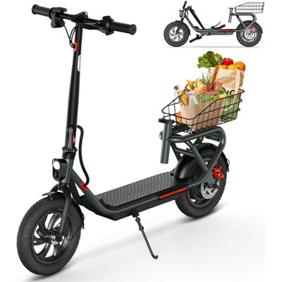 SISIGAD Trottinette Électrique Adulte 12 Pouces Trottinette Électrique Pliable avec Panier, 36V 7.8AH Batterie 25km/h Vitesse 300W Moteur, Scooter Électrique avec Double Frein et Lumière SISIGAD Trottinette Électrique Adulte 12 Pouces Trottinette Électrique Pliable avec Panier, 36V 7.8AH Batterie 25km/h Vitesse 300W Moteur, Scooter Électrique avec Double Frein et Lumière