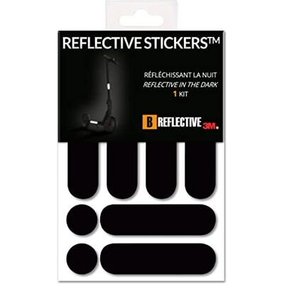 B REFLECTIVE Kit Stickers Bandes Réfléchissants Trottinette & EDPM Autocollants 3M Technology™ Haute Visibilité Discret & Design Adhérence maximale Noir B REFLECTIVE Kit Stickers Bandes Réfléchissants Trottinette & EDPM Autocollants 3M Technology™ Haute Visibilité Discret & Design Adhérence maximale Noir