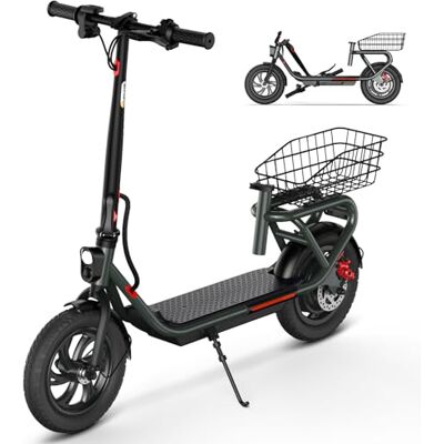SISIGAD Trottinette Electrique 12 Pouces Trottinette Electrique Adulte Pliable E Scooter avec Panier Amovible, E Roller 36V 7.8AH Batterie 25km/h Maxi Vitesse 300W Moteur, Double Frein & Léger SISIGAD Trottinette Electrique 12 Pouces Trottinette Electrique Adulte Pliable E Scooter avec Panier Amovible, E Roller 36V 7.8AH Batterie 25km/h Maxi Vitesse 300W Moteur, Double Frein & Léger