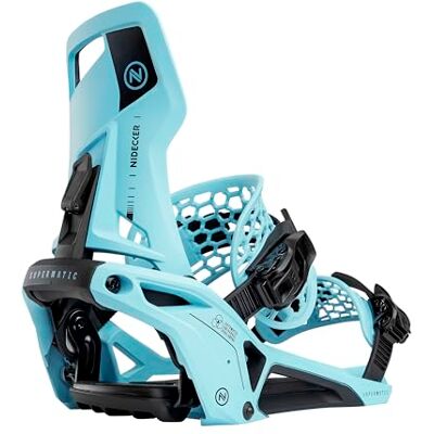 Nidecker Supermatic Snowboard First Universel, double entrée, fixation automatique – Confortable et fiable comme une fixation régulière à deux sangles – Véritable changeur de jeu avec sa technologie Nidecker Supermatic Snowboard First Universel, double entrée, fixation automatique – Confortable et fiable comme une fixation régulière à deux sangles – Véritable changeur de jeu avec sa technologie