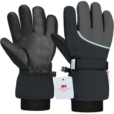Origem Gant Ski Enfant Imperméable-3M Thinsulate Gant Neige Enfant avec Écran Tactile à 5 Doigts, Gant Chauffantant Antidérapant pour Garçon et Fille de 4 à 14 Ans Snowboard Ski Randonnée Origem Gant Ski Enfant Imperméable-3M Thinsulate Gant Neige Enfant avec Écran Tactile à 5 Doigts, Gant Chauffantant Antidérapant pour Garçon et Fille de 4 à 14 Ans Snowboard Ski Randonnée