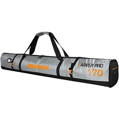 BRUBAKER 'CarverTec Pro' Housse à Skis rembourrée pour 1 Paire de Skis + Bâtons 170 cm Argenté/Orange BRUBAKER 'CarverTec Pro' Housse à Skis rembourrée pour 1 Paire de Skis + Bâtons 170 cm Argenté/Orange