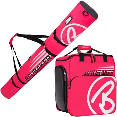 BRUBAKER Set de Ski ‘Champion’ Série limitée Housse à Skis et Sac à Chaussures de Ski pour 1 Paire de Skis + Bâtons + Chaussures + Casque 170 cm ou 190 cm Fuchsia Fluo Blanc BRUBAKER Set de Ski ‘Champion’ Série limitée Housse à Skis et Sac à Chaussures de Ski pour 1 Paire de Skis + Bâtons + Chaussures + Casque 170 cm ou 190 cm Fuchsia Fluo Blanc