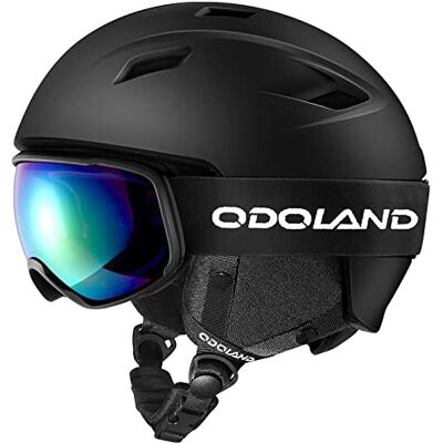 Odoland Kit de Casque de Ski avec Lunettes de Neige, Casque de Snowboard pour Hommes Femmes Adolescents Enfants, Réglable et Masqeu de Protection UV400 Odoland Kit de Casque de Ski avec Lunettes de Neige, Casque de Snowboard pour Hommes Femmes Adolescents Enfants, Réglable et Masqeu de Protection UV400