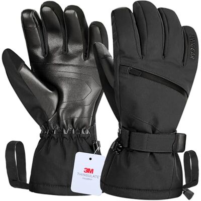 Unigear Gants de ski pour homme et femme, Imperméables et antidérapants, Pour le ski, le snowboard, le patinage sur glace, la randonnée Unigear Gants de ski pour homme et femme, Imperméables et antidérapants, Pour le ski, le snowboard, le patinage sur glace, la randonnée