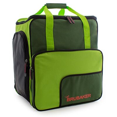 BRUBAKER Super Function 2.0 Sac pour chaussures de ski avec compartiment casque couleur vert olive/vert clair BRUBAKER Super Function 2.0 Sac pour chaussures de ski avec compartiment casque couleur vert olive/vert clair
