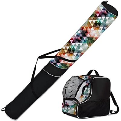 Ferocity 053 Ensemble Sac de Ski et Sac à Chaussures pour 1 Paire de Bâtons avec Poche Filet Amovible Ferocity 053 Ensemble Sac de Ski et Sac à Chaussures pour 1 Paire de Bâtons avec Poche Filet Amovible