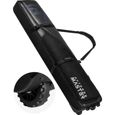 OutdoorMaster Sac de planche à neige rembourré – Sacs de snowboard avec roulettes pour voyage en avion – Sac de snowboard de voyage avec poches doublées résistantes à l'eau et bretelles amovibles OutdoorMaster Sac de planche à neige rembourré – Sacs de snowboard avec roulettes pour voyage en avion – Sac de snowboard de voyage avec poches doublées résistantes à l'eau et bretelles amovibles