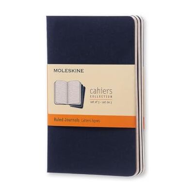MOLESKINE Cahier ligné Format de poche Couverture souple en carton bleu marine: Cahier 3x PO lin Indigo Blau MOLESKINE Cahier ligné Format de poche Couverture souple en carton bleu marine: Cahier 3x PO lin Indigo Blau