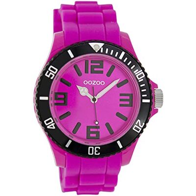 Oozoo C5844 Montre pour femme avec bracelet en silicone Fuchsia Oozoo C5844 Montre pour femme avec bracelet en silicone Fuchsia