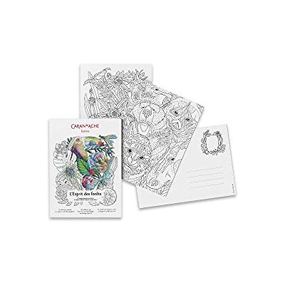 Caran d'Ache 0454.801 Esprit des Forets Lot de 12 cartes à colorier FSC 12 x 16,5 cm Caran d'Ache 0454.801 Esprit des Forets Lot de 12 cartes à colorier FSC 12 x 16,5 cm