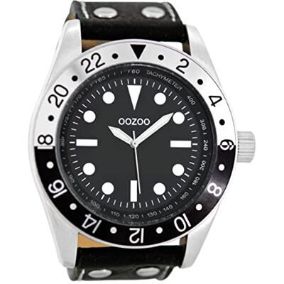 Oozoo Montre-bracelet XL avec bracelet en cuir Version 1 Oozoo Montre-bracelet XL avec bracelet en cuir Version 1