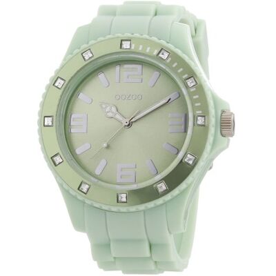 Oozoo C4339 Pastel Jade Strass Montre Homme Quartz Analogique Bracelet Silicone Jaune Oozoo C4339 Pastel Jade Strass Montre Homme Quartz Analogique Bracelet Silicone Jaune