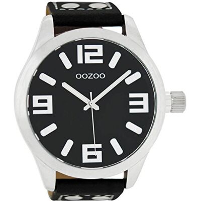 Oozoo C5504 Montre pour homme, bracelet en cuir noir, Noir, Bracelet Oozoo C5504 Montre pour homme, bracelet en cuir noir, Noir, Bracelet
