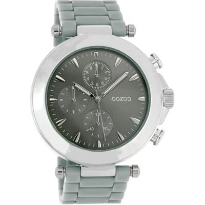 Oozoo C3761 Montre XXL pour femme avec strass et bracelet en cuir Argenté, argenté, bracelet Oozoo C3761 Montre XXL pour femme avec strass et bracelet en cuir Argenté, argenté, bracelet