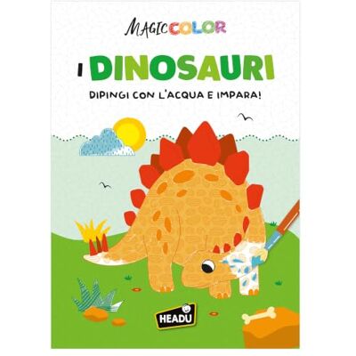 Headu Magic Color I Dinosaures – Peindre à l'eau et apprendre Arbre magique à colorier à l'eau, livre éducatif de 3 à 6 ans, 24 pages à colorier pour découvrir les dinosaures, peindre et découvrir Headu Magic Color I Dinosaures – Peindre à l'eau et apprendre Arbre magique à colorier à l'eau, livre éducatif de 3 à 6 ans, 24 pages à colorier pour découvrir les dinosaures, peindre et découvrir