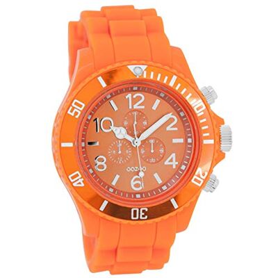 Oozoo C4836 Montre pour femme, bracelet en silicone couleur orange fluo Oozoo C4836 Montre pour femme, bracelet en silicone couleur orange fluo
