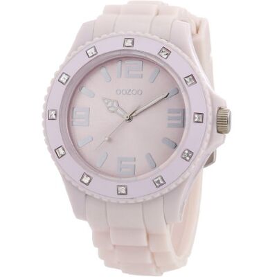 Oozoo C4338 Old Pink/Strass Montre Homme Quartz Analogique Bracelet Silicone Rose Oozoo C4338 Old Pink/Strass Montre Homme Quartz Analogique Bracelet Silicone Rose