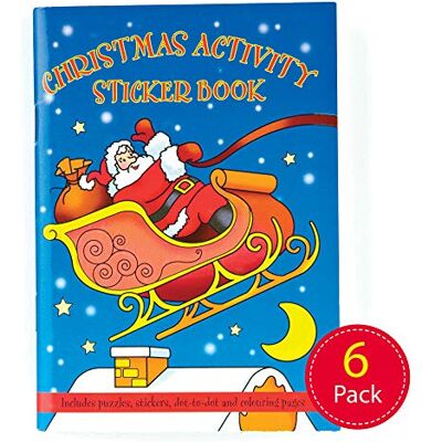 Baker Ross Z1362 Lot de 6 mini autocollants de Noël à colorier et puzzle 145 x 105 mm Baker Ross Z1362 Lot de 6 mini autocollants de Noël à colorier et puzzle 145 x 105 mm