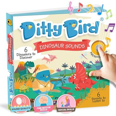 DITTY BIRD livre musical sensoriel bébé: Les dinosaures, T-rex, tricératops, vélociraptor DITTY BIRD livre musical sensoriel bébé: Les dinosaures, T-rex, tricératops, vélociraptor