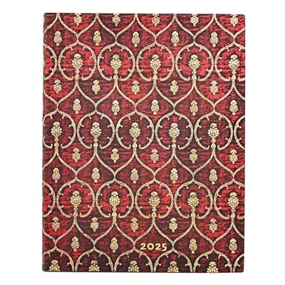 Paperblanks Agenda 12 mois à couverture souple Flexi 2025, rouge velours, ultra vertical, fermeture élastique Paperblanks Agenda 12 mois à couverture souple Flexi 2025, rouge velours, ultra vertical, fermeture élastique