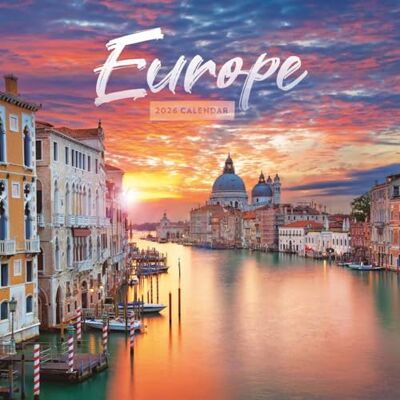 Carousel Calendars Carousel Worldwide Calendrier mural carré Europe 2026 Photographie scénique Planificateur mensuel avec grandes boîtes de date Carousel Calendars Carousel Worldwide Calendrier mural carré Europe 2026 Photographie scénique Planificateur mensuel avec grandes boîtes de date