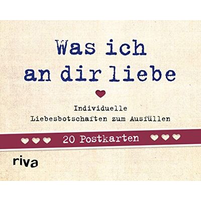 riva Was ich an dir liebe – 20 Postkarten: Individuelle Liebesbotschaften zum Ausfüllen riva Was ich an dir liebe – 20 Postkarten: Individuelle Liebesbotschaften zum Ausfüllen
