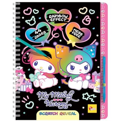Liscianigiochi Lisciani – My Melody & Kuromi – Livre à gratter Hello Kitty pour enfants à partir de 5 ans – Révélation de rayures avec 44 pages et stylet – Effet arc-en-ciel en couleur – Activité créative sans Liscianigiochi Lisciani – My Melody & Kuromi – Livre à gratter Hello Kitty pour enfants à partir de 5 ans – Révélation de rayures avec 44 pages et stylet – Effet arc-en-ciel en couleur – Activité créative sans