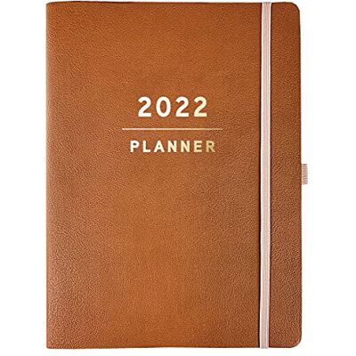 Graphique Planificateurs design – Calendrier daté sur 18 mois – Marron classique – Planificateur mensuel d'affaires en cuir végétalien avec agenda hebdomadaire et notes – Pour l'école, le travail ou Graphique Planificateurs design – Calendrier daté sur 18 mois – Marron classique – Planificateur mensuel d'affaires en cuir végétalien avec agenda hebdomadaire et notes – Pour l'école, le travail ou