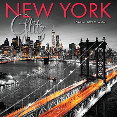 Graphique Mini calendrier mural 2024 « New York Glitter » 17,8 x 17,8 cm Papier épais Organiseur pour la maison et le bureau Grande grille mensuelle en 3 langues Jours fériés marqués Page Graphique Mini calendrier mural 2024 « New York Glitter » 17,8 x 17,8 cm Papier épais Organiseur pour la maison et le bureau Grande grille mensuelle en 3 langues Jours fériés marqués Page