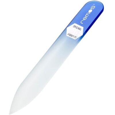 remos professional body care Remos Lime à ongles en verre trempé véritable avec surface de ponçage des deux côtés Bleu foncé remos professional body care Remos Lime à ongles en verre trempé véritable avec surface de ponçage des deux côtés Bleu foncé