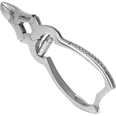 By MILLY Coupe-ongles professionnel en acier allemand Pour ongles épais et durs Forgé au marteau Très résistant pour ongles épais et durs Argenté By MILLY Coupe-ongles professionnel en acier allemand Pour ongles épais et durs Forgé au marteau Très résistant pour ongles épais et durs Argenté