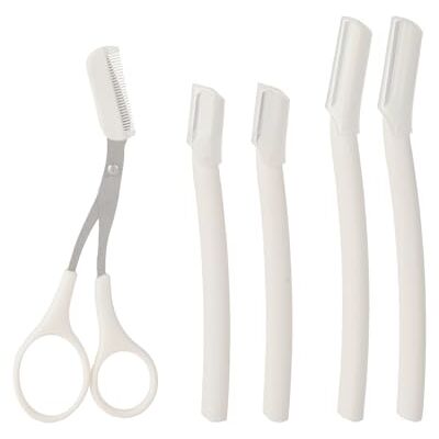 KITDAHOM Lot de 5 rasoirs à sourcils Dermaplaning Rasoir à sourcils 2 manches longs, 2 manches courts et 1 paire de ciseaux à sourcils Acier au carbone Pour homme et femme KITDAHOM Lot de 5 rasoirs à sourcils Dermaplaning Rasoir à sourcils 2 manches longs, 2 manches courts et 1 paire de ciseaux à sourcils Acier au carbone Pour homme et femme