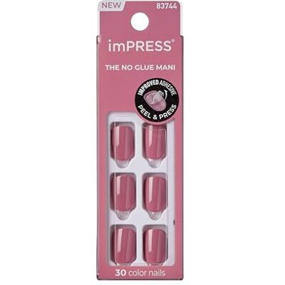 imPRESS KISS Color Gel Kit d'ongles en gel, rose pétale, avec technologie PureFit, manucure de couleur sans polissage, comprend un tampon de préparation, une mini lime, un bâton à cuticules et 30 faux imPRESS KISS Color Gel Kit d'ongles en gel, rose pétale, avec technologie PureFit, manucure de couleur sans polissage, comprend un tampon de préparation, une mini lime, un bâton à cuticules et 30 faux