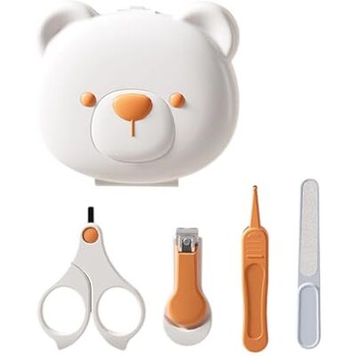 Kalttoy 1 ensemble d'outils essentiels de toilettage pour nouveau-nés avec coupe-ongles, ciseaux et boîte de rangement de voyage pour soins des ongles infantiles Kalttoy 1 ensemble d'outils essentiels de toilettage pour nouveau-nés avec coupe-ongles, ciseaux et boîte de rangement de voyage pour soins des ongles infantiles