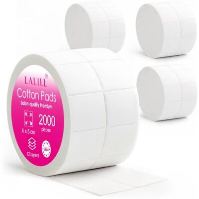 LALILL Zeletten Pads Lot de 2000 tampons non pelucheux pour nettoyant, dissolvant, manucure, pâte à cellulose non pelucheuse LALILL Zeletten Pads Lot de 2000 tampons non pelucheux pour nettoyant, dissolvant, manucure, pâte à cellulose non pelucheuse
