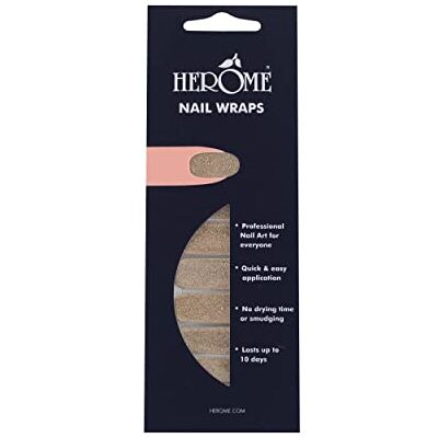 Herome Enveloppes d'ongles: Golden Glitter Autocollants pour nail art 2 * 10 autocollants Herome Enveloppes d'ongles: Golden Glitter Autocollants pour nail art 2 * 10 autocollants