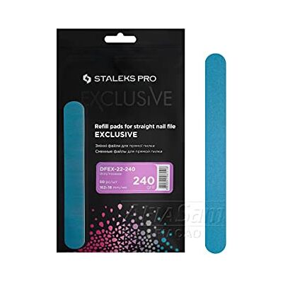 Staleks Pro Exclusive Lot de 50 limes à ongles professionnelles jetables adhésives Base solide droite Métal MBE-20 Grain 240 DFEX-22-240 Staleks Pro Exclusive Lot de 50 limes à ongles professionnelles jetables adhésives Base solide droite Métal MBE-20 Grain 240 DFEX-22-240