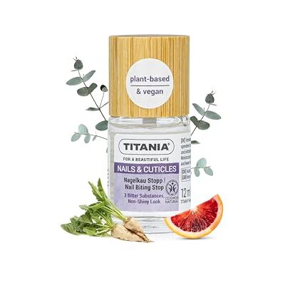 TITANIA ® Cosmes Natural Stop 12 ml – Substance amère contre la mastication des ongles, incolore & végétalien, avec huile d'eucalyptus et d'orange sanguine, confirmée dermatologiquement, Cosmos Naturel TITANIA ® Cosmes Natural Stop 12 ml – Substance amère contre la mastication des ongles, incolore & végétalien, avec huile d'eucalyptus et d'orange sanguine, confirmée dermatologiquement, Cosmos Naturel