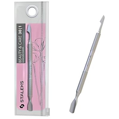 Staleks Repousse-cuticules pour petites lames à ongles Deux pointes arrondies étroites + nettoyant/dissolvant Manucure et pédicure Acier inoxydable Beauty & Care 30/1 Staleks Repousse-cuticules pour petites lames à ongles Deux pointes arrondies étroites + nettoyant/dissolvant Manucure et pédicure Acier inoxydable Beauty & Care 30/1