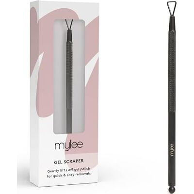 MYLEE Grattoir à gel professionnel en acier inoxydable noir mat Grattoir à gel antidérapant de qualité professionnelle pour un retrait rapide et facile du vernis gel MYLEE Grattoir à gel professionnel en acier inoxydable noir mat Grattoir à gel antidérapant de qualité professionnelle pour un retrait rapide et facile du vernis gel