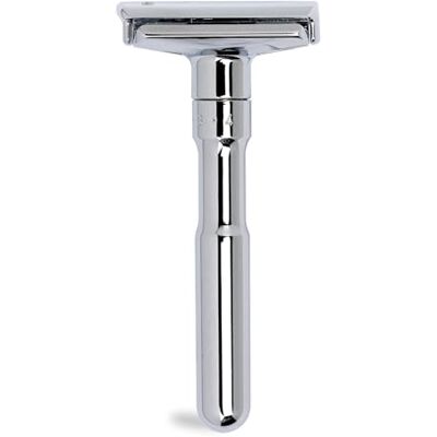 MERKUR Futur 701 Rasoir de sûreté – Design iconique, finition chrome brillant, conception en deux pièces, coupe droite, idéal pour le rasage humide – Fabriqué en Allemagne MERKUR Futur 701 Rasoir de sûreté – Design iconique, finition chrome brillant, conception en deux pièces, coupe droite, idéal pour le rasage humide – Fabriqué en Allemagne