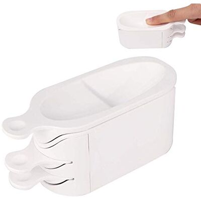 Jarchii Étui à poudre à immersion, ABS professionnel à trois palettes Trempage à ongles Étui à poudre Manucure française Plateau d'immersion Récipient pour moule à ongles pour salon de manucure domestique Jarchii Étui à poudre à immersion, ABS professionnel à trois palettes Trempage à ongles Étui à poudre Manucure française Plateau d'immersion Récipient pour moule à ongles pour salon de manucure domestique