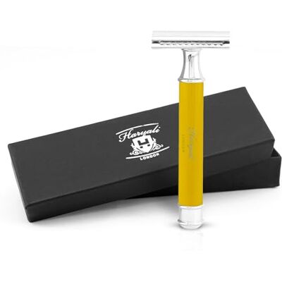 Haryali London Rasoir de sécurité double lame pour homme et femme Rasoir de sécurité durable à double lame Smart Grip Réutilisable En bois Rasoir de sécurité à lame unique (jaune) Haryali London Rasoir de sécurité double lame pour homme et femme Rasoir de sécurité durable à double lame Smart Grip Réutilisable En bois Rasoir de sécurité à lame unique (jaune)