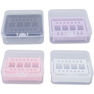 Brrnoo 4 Pièces Support pour Foret à Ongles, Boîte de Rangement Organisateur pour Forets à Ongles et Têtes de Polissage, Présentoir pour Salon à Domicile Brrnoo 4 Pièces Support pour Foret à Ongles, Boîte de Rangement Organisateur pour Forets à Ongles et Têtes de Polissage, Présentoir pour Salon à Domicile