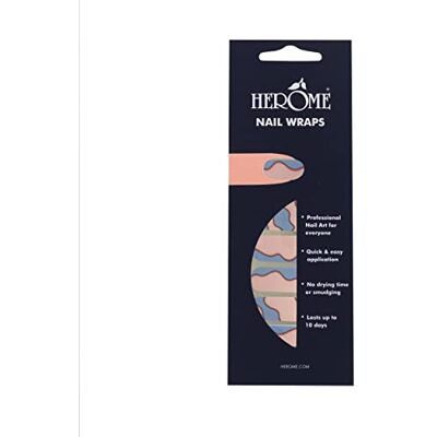 Herome Nail Wraps Pastel Waves Autocollants pour ongles Nail Art Sans temps de séchage 2 x 10 autocollants Herome Nail Wraps Pastel Waves Autocollants pour ongles Nail Art Sans temps de séchage 2 x 10 autocollants